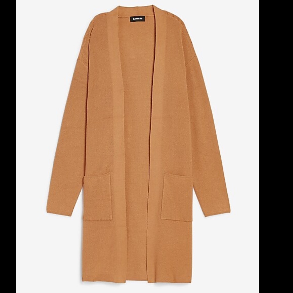 Express Ribbed Patch Pocket Cardigan Sweater - image 5